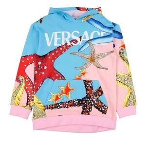 NWT Versace Kids Blue and Pink Hoodie